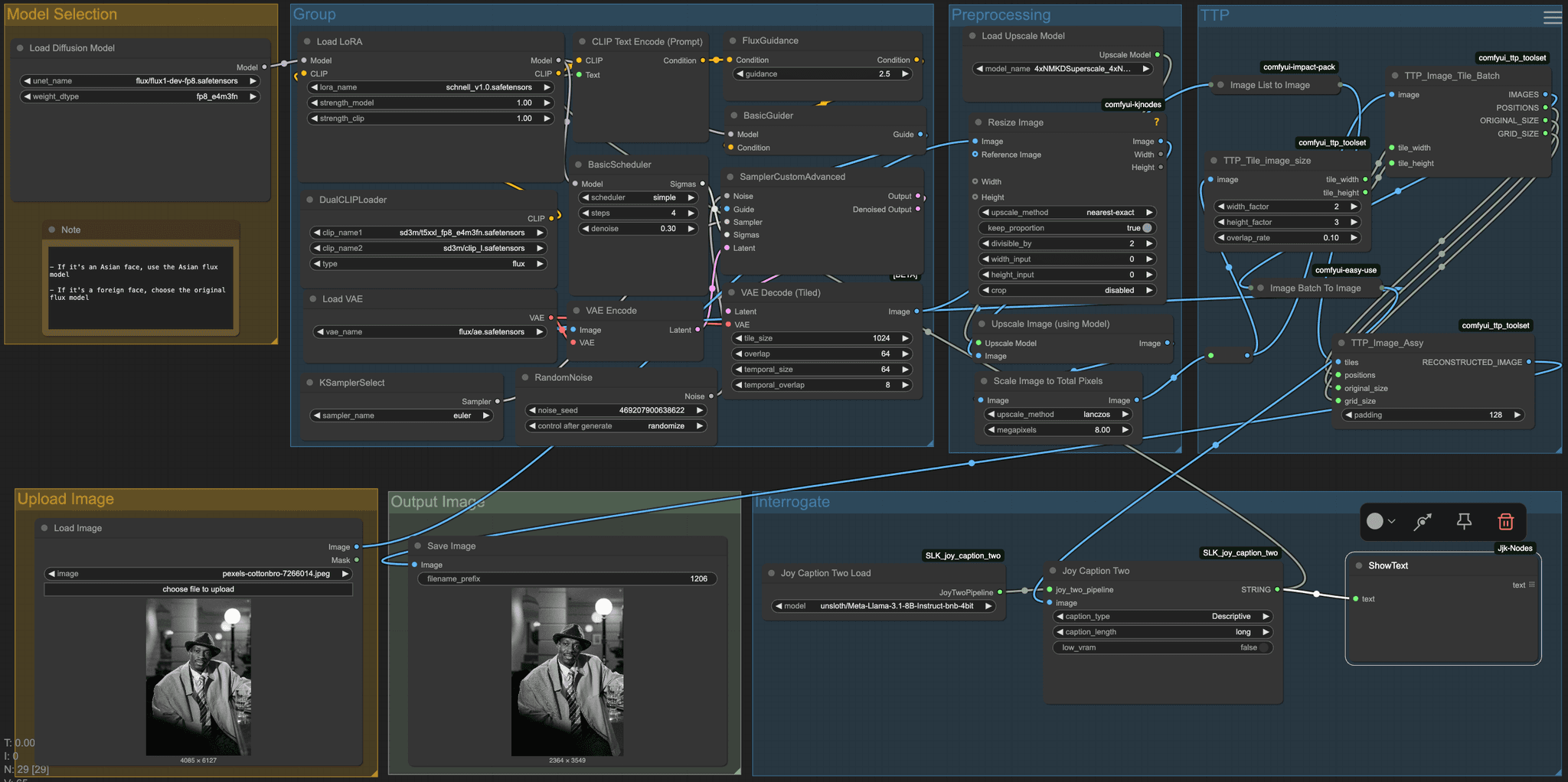 Flux Upscaler | TTP Face Restore & 4K Upscaling