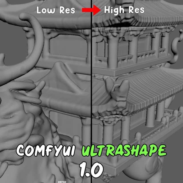 ComfyUI UltraShape 1.0 | 3D Mesh Refinement Tool